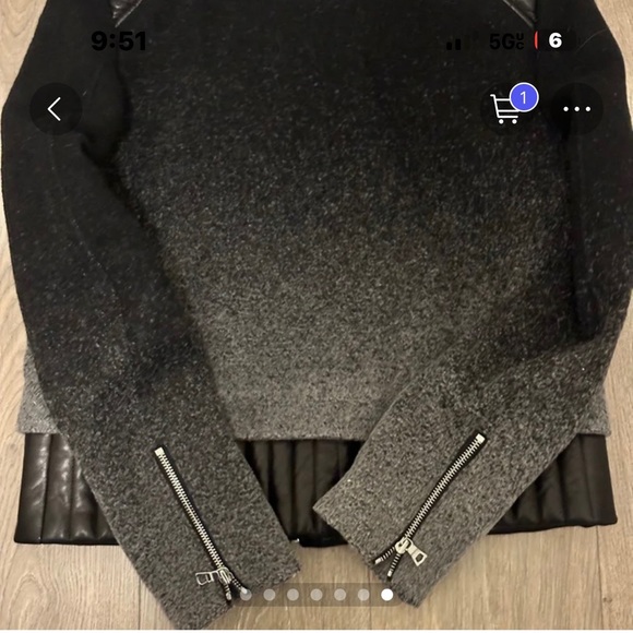 Parker wool and leather blend jacket fits like M - Picture 2 of 4